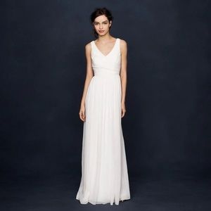 J.Crew Heidi Evening Gown.  Ivory  Silk Chiffon NWT Size 14